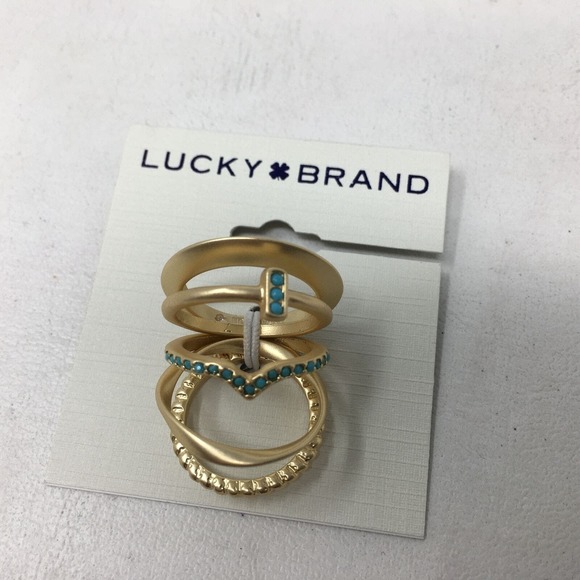 Lucky Brand Turquoise Ring Stack, Women's Size Multi - Picture 5 of 6